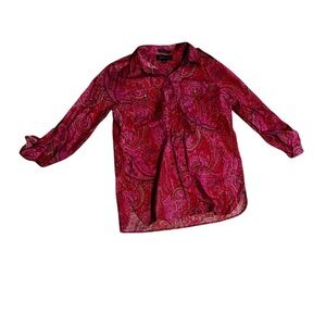 Pink Paisley Button-Up Shirt